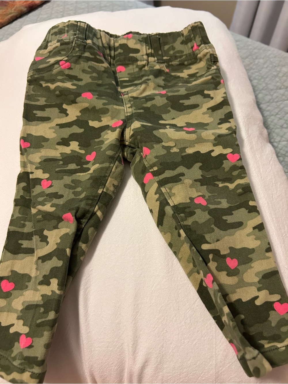 Garanimals Olive Camo Jeans with Pink Hearts